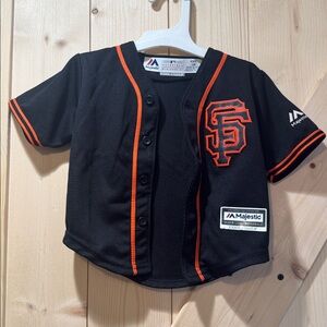 San Francisco Giants kids jersey. Size 12 month. Black Jersey with Orange Trim